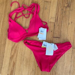 BECCA cherry ribbed bikini